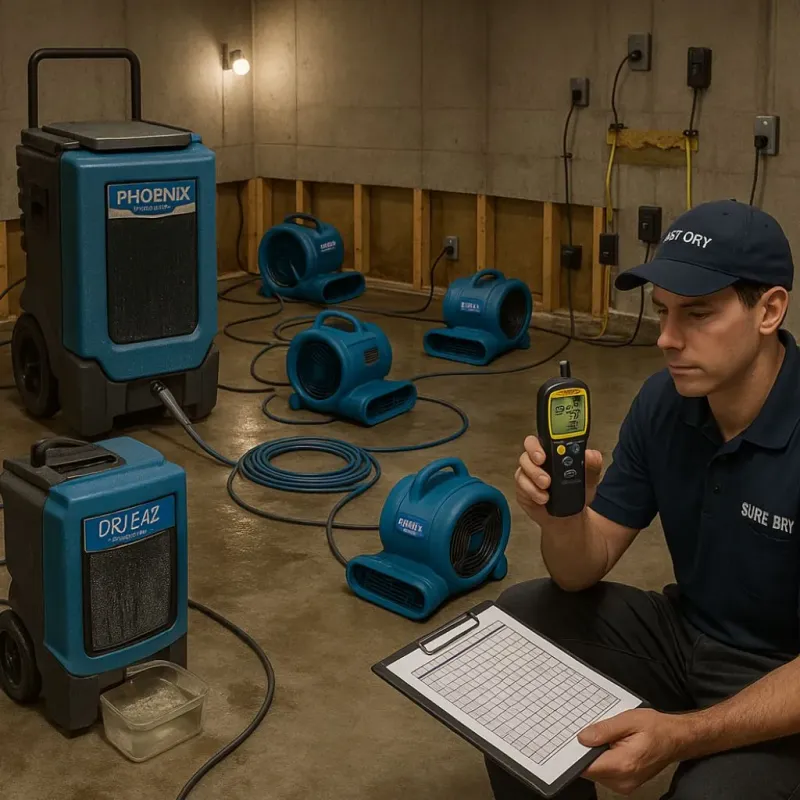 Structural Drying and Dehumidification process in Holly Springs, GA